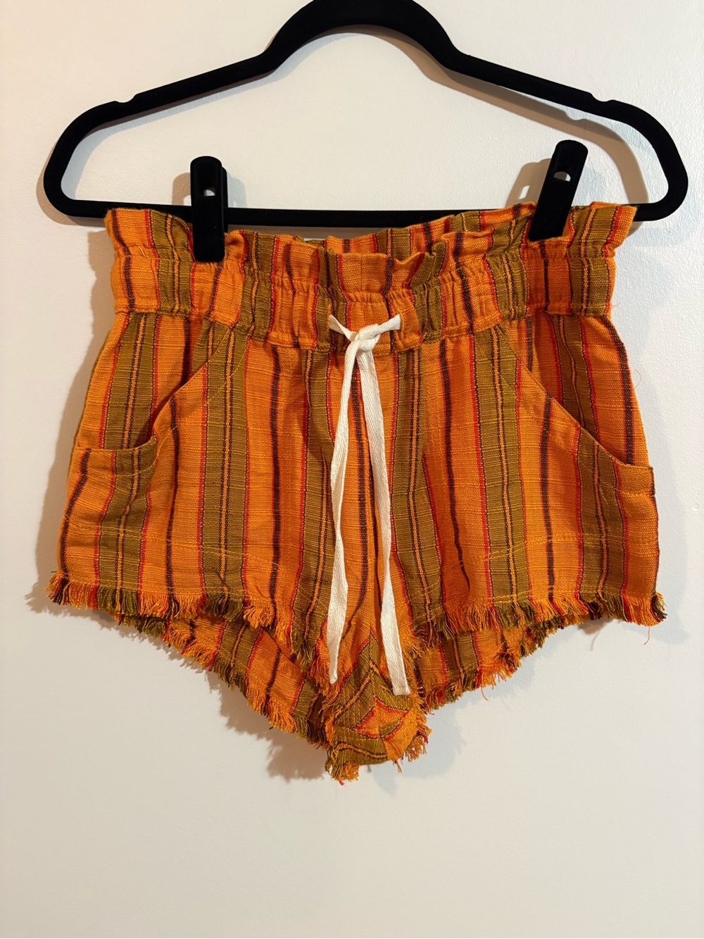 Bog orange striped Boho Casual shorts